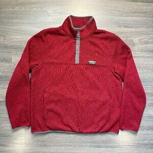 L.L. Bean Men's Sweater Fleece Pullover - Red/Black
